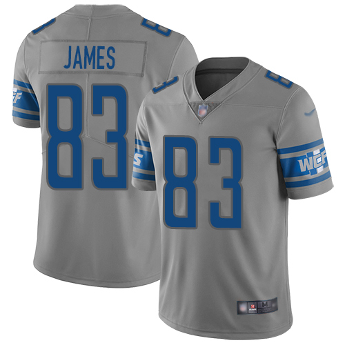 Detroit Lions Limited Gray Men Jesse James Jersey NFL Football #83 Inverted Legend->youth nfl jersey->Youth Jersey